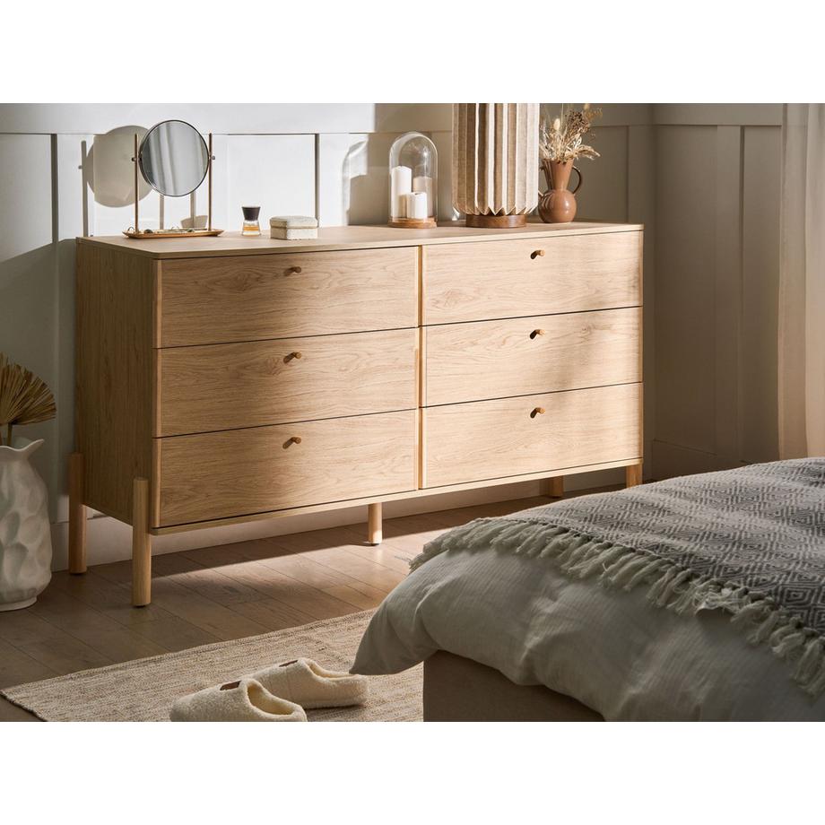 Beliani Commode à 6 tiroirs en Panneau de particules de bois Scandinave COLLINS  