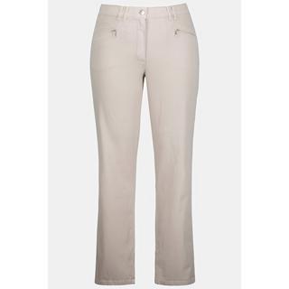 Ulla Popken  Pantaloni estivi modello Mony in tessuto piacevolmente leggero ed elasticizzato con tasche con zip 