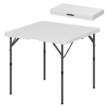 Table de pique-nique, table de camping pliante, table pliante réglable en hauteur, pour fêtes de jardin, camping, barbecue, plastique, métal, blanc Aosom