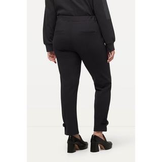 Ulla Popken  Pantaloni di jersey a 7/8 con struttura a costine, cintura elastica e cordoncino 