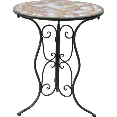 mutoni pleasure Table de jardin Asama verre rond 60x60  