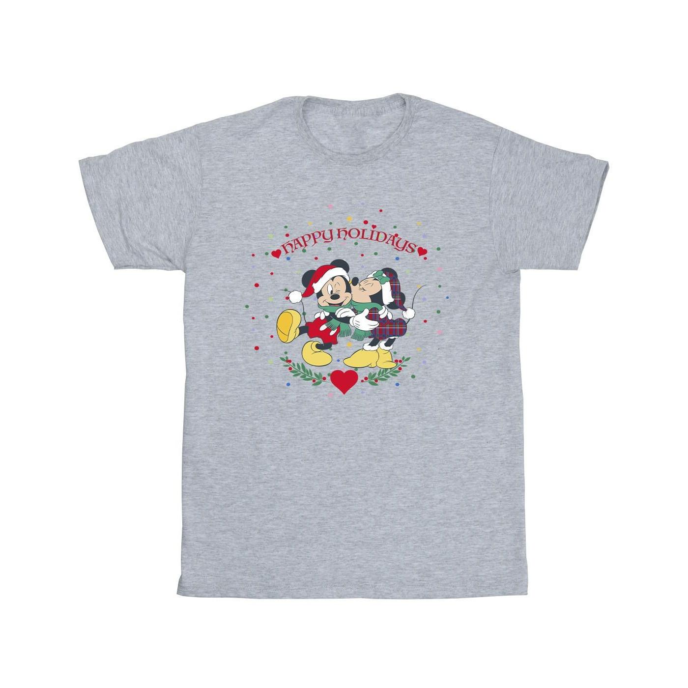 Image of Mickey Mouse Mickey Minnie Christmas Tshirt Mädchen Grau 128