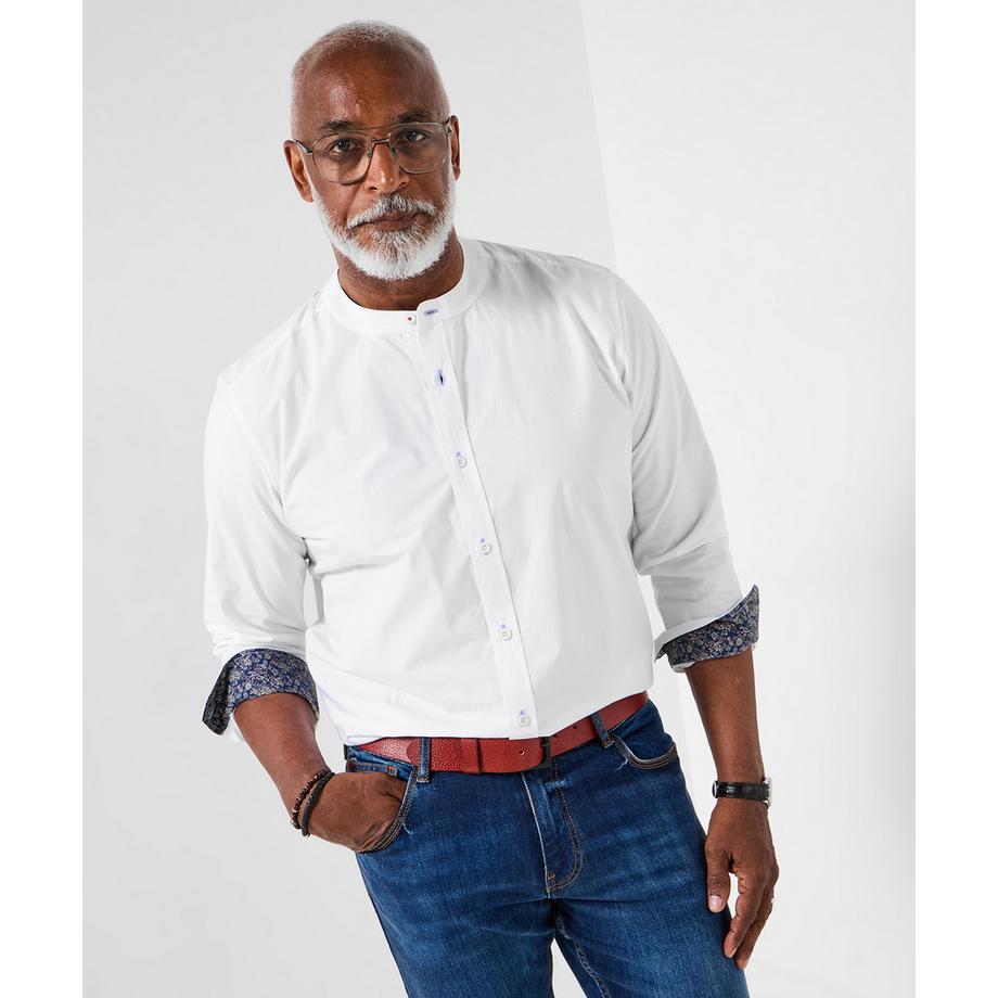 Hemd mit Kontrastdruck und Stehkragen