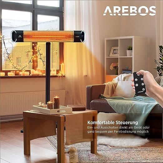 Arebos Chauffage radiant infrarouge Chauffage infrarouge avec télécommande  