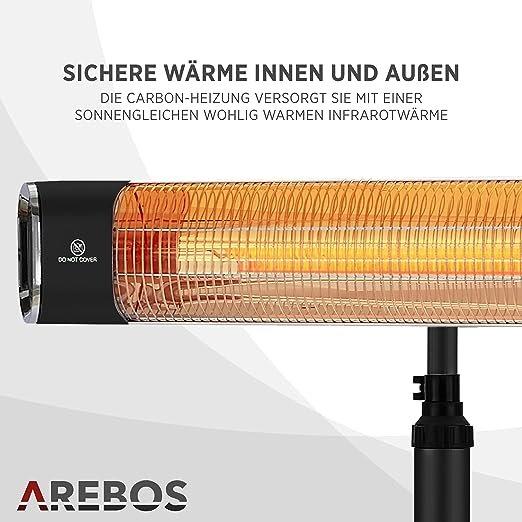 Arebos Chauffage radiant infrarouge Chauffage infrarouge avec télécommande  