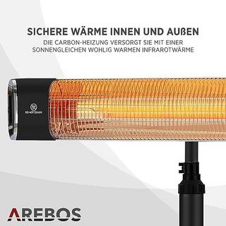 Arebos Chauffage radiant infrarouge Chauffage infrarouge avec télécommande  