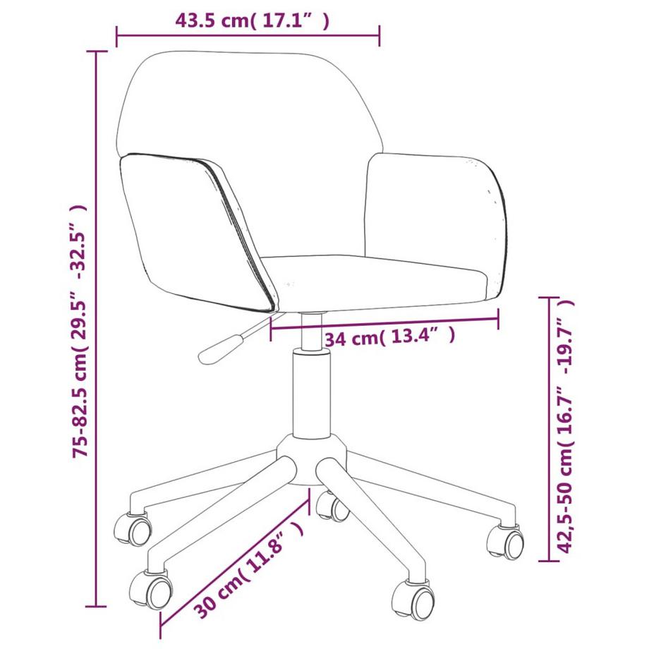 VidaXL Chaise de salle à manger pivotante tissu  