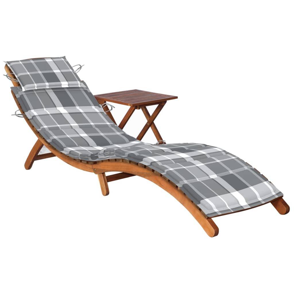 VidaXL Chaise longue avec table bois d'acacia  