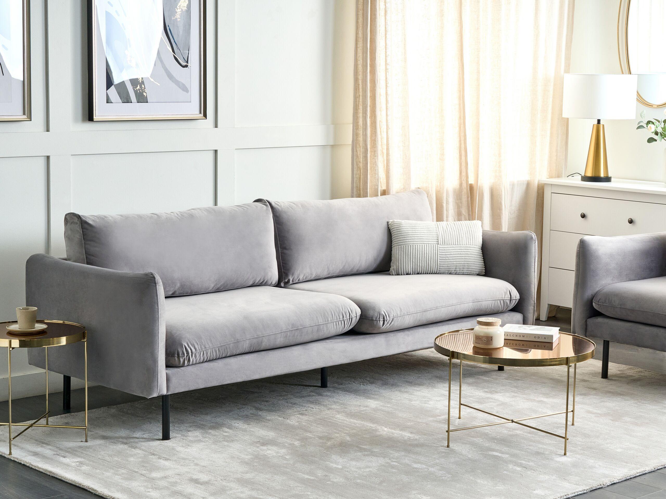 Beliani 3 Sitzer Sofa aus Samtstoff Glamourös VINTERBRO  