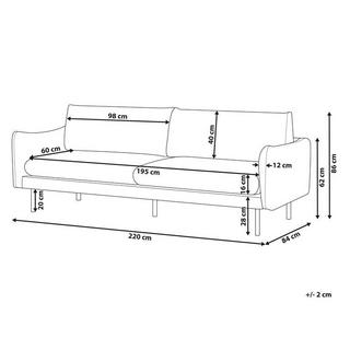 Beliani 3 Sitzer Sofa aus Samtstoff Glamourös VINTERBRO  