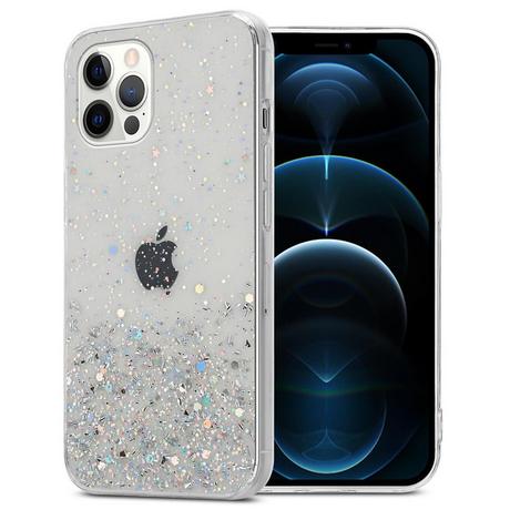 Cadorabo  Housse compatible avec Apple iPhone 12 / 12 PRO - Coque de protection en silicone TPU flexible avec paillettes scintillantes 