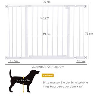 PawHut  Hunde Türschutzgitter 