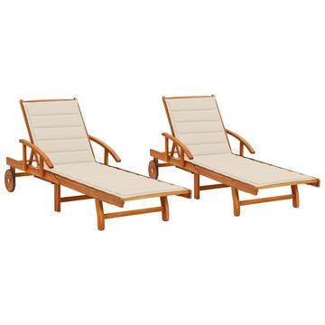 Chaise longue bois d'acacia