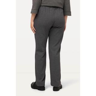 Ulla Popken  Pantalon en molleton poivre et sel – passepoil sur la jambe et taille élastique 