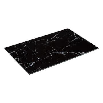 Tagliere in vetro - motivo marmo nero