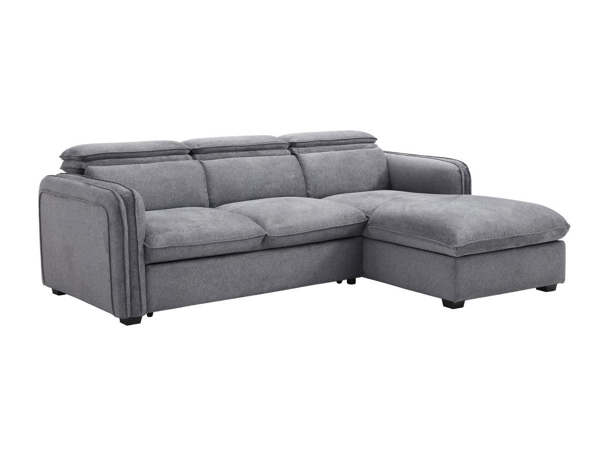 Image of Ecksofa mit Schlaffunktion - Ecke rechts - Stoff - Grau - ORELANA Ecksofa mit Schlaffunktion - Ecke rechts - Stoff - Grau - ORELANA
