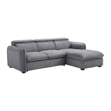 Ecksofa mit Schlaffunktion - Ecke rechts - Stoff - Grau - ORELANA