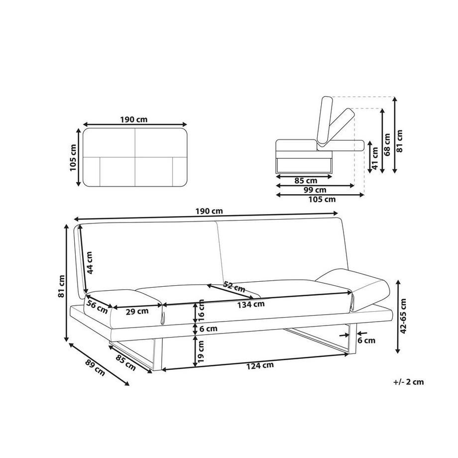 Beliani Schlafsofa aus Stoff Skandinavisch YORK  