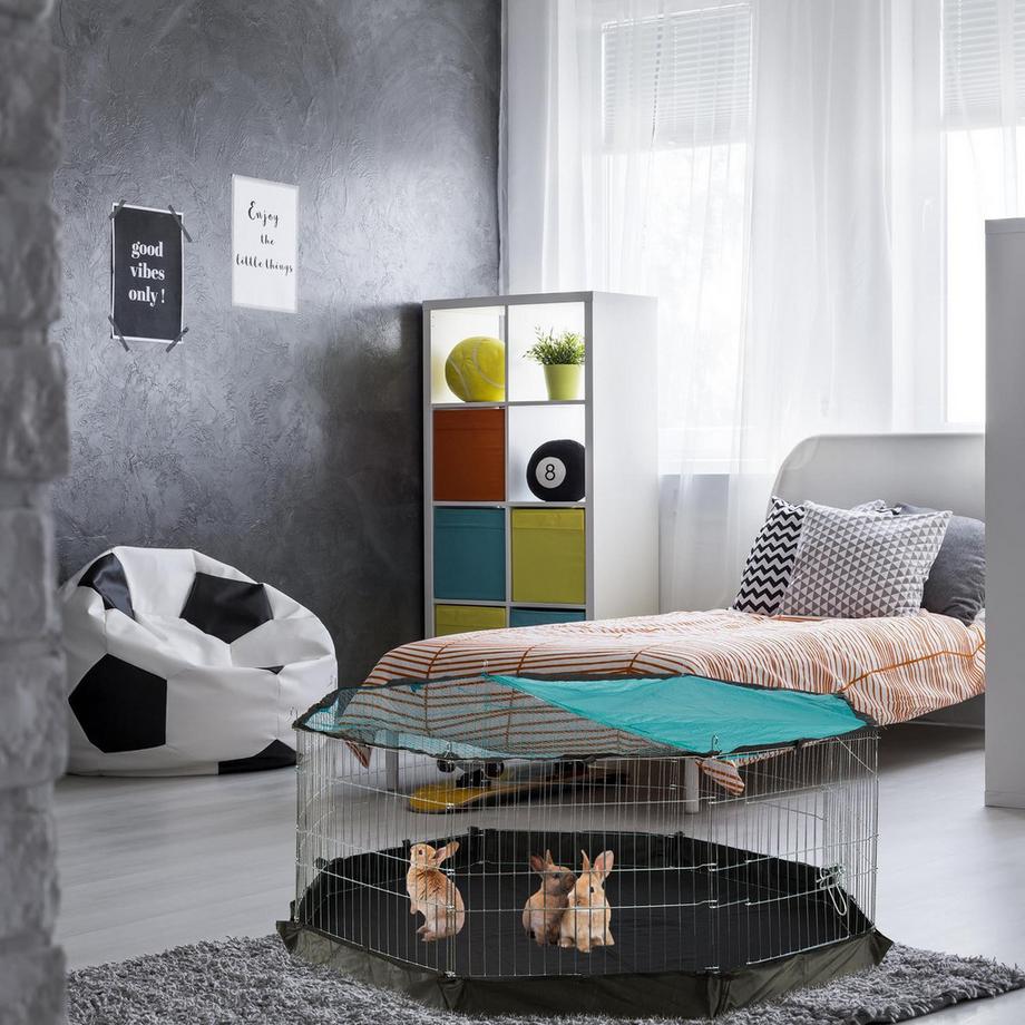 B2X  Kleintiergehege mit Schutznetz und Boden 