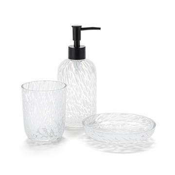 Set de salle de bain tacheté en verre