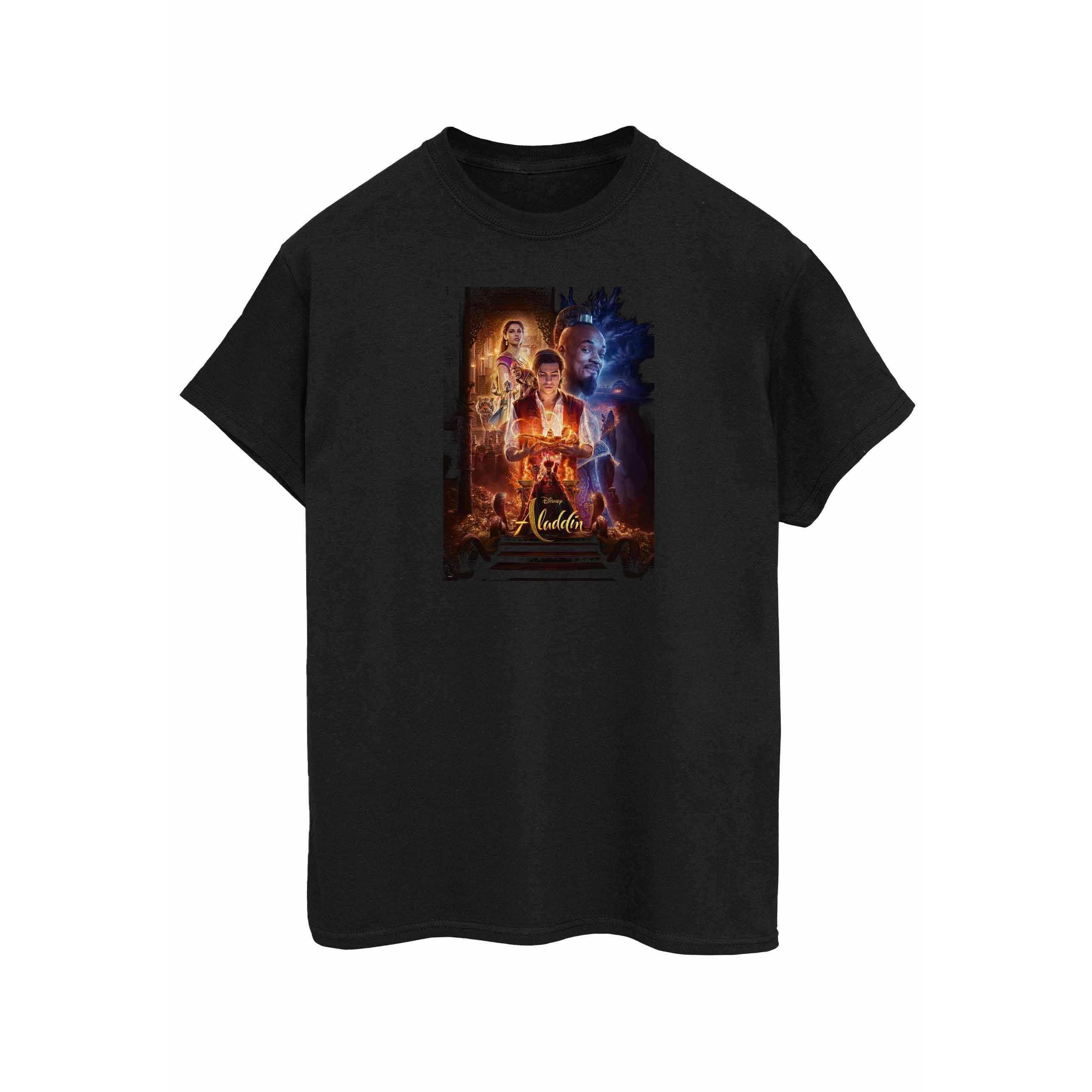 Image of Aladdin Movie Poster Tshirt Damen Schwarz XXL