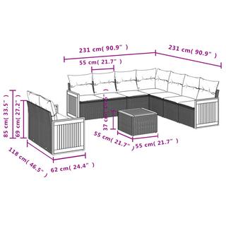 VidaXL Garten sofagarnitur poly-rattan  