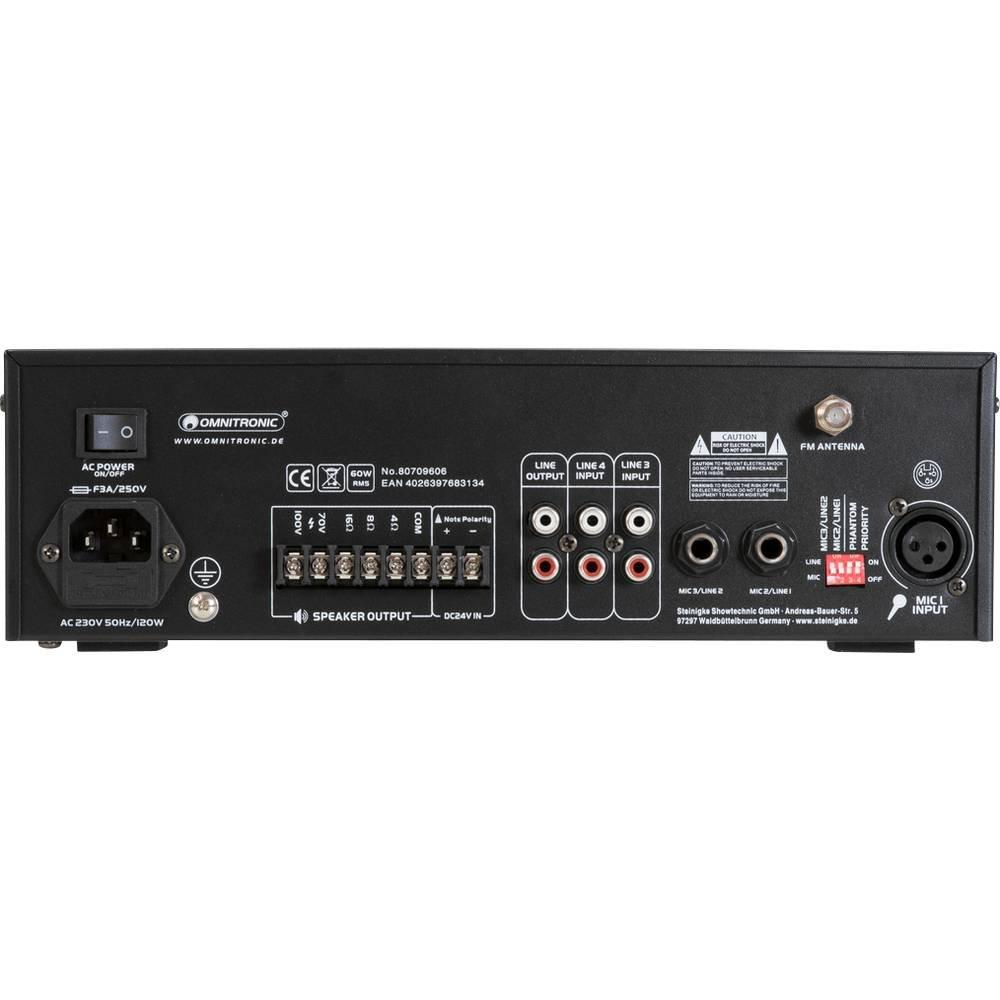 Omnitronic  Amplificateur de mixage CPE-60P ELA 