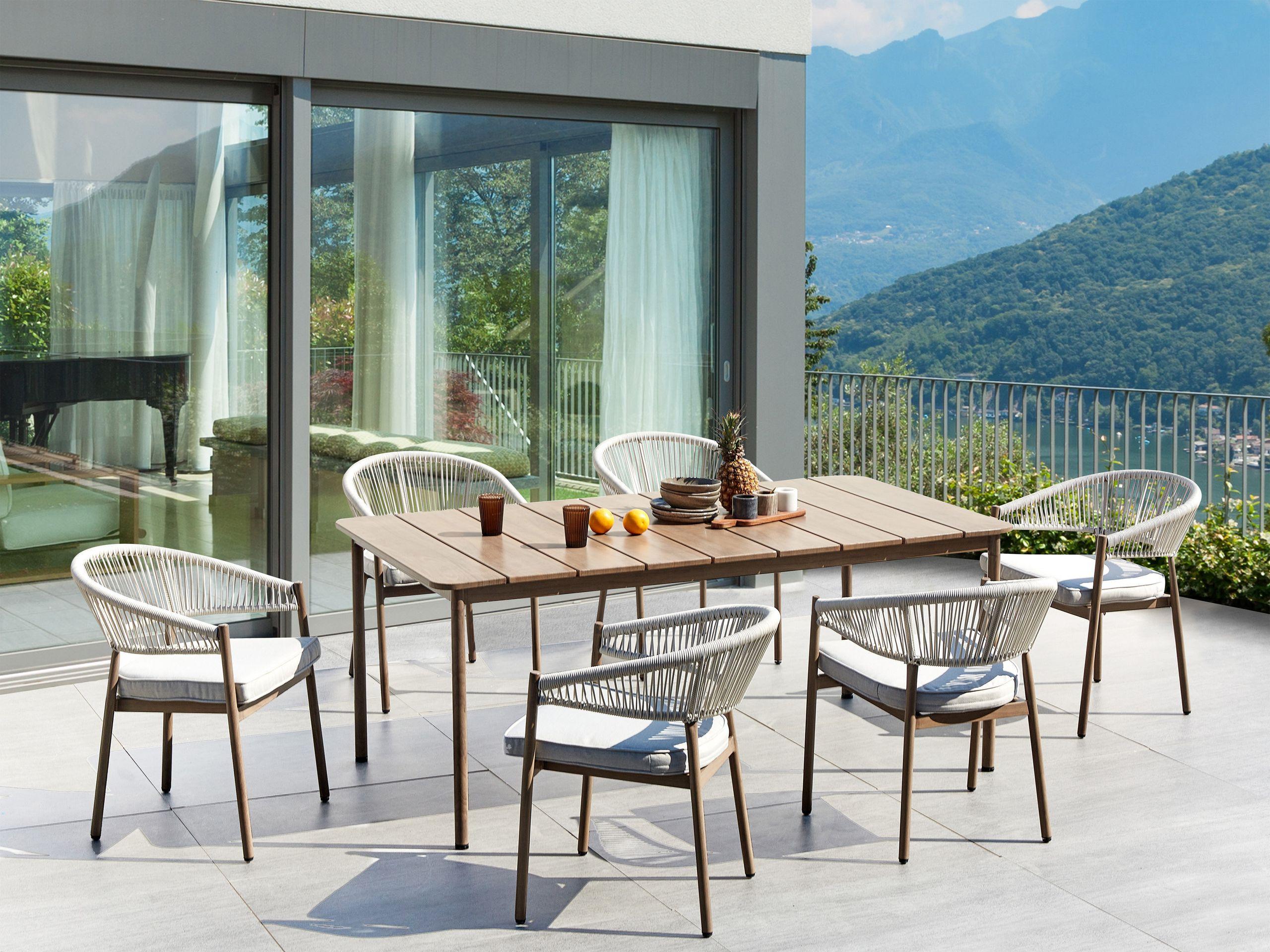 Beliani Ensemble de salle à manger de jardin pour 6 personnes en Aluminium Moderne FLAVIA  