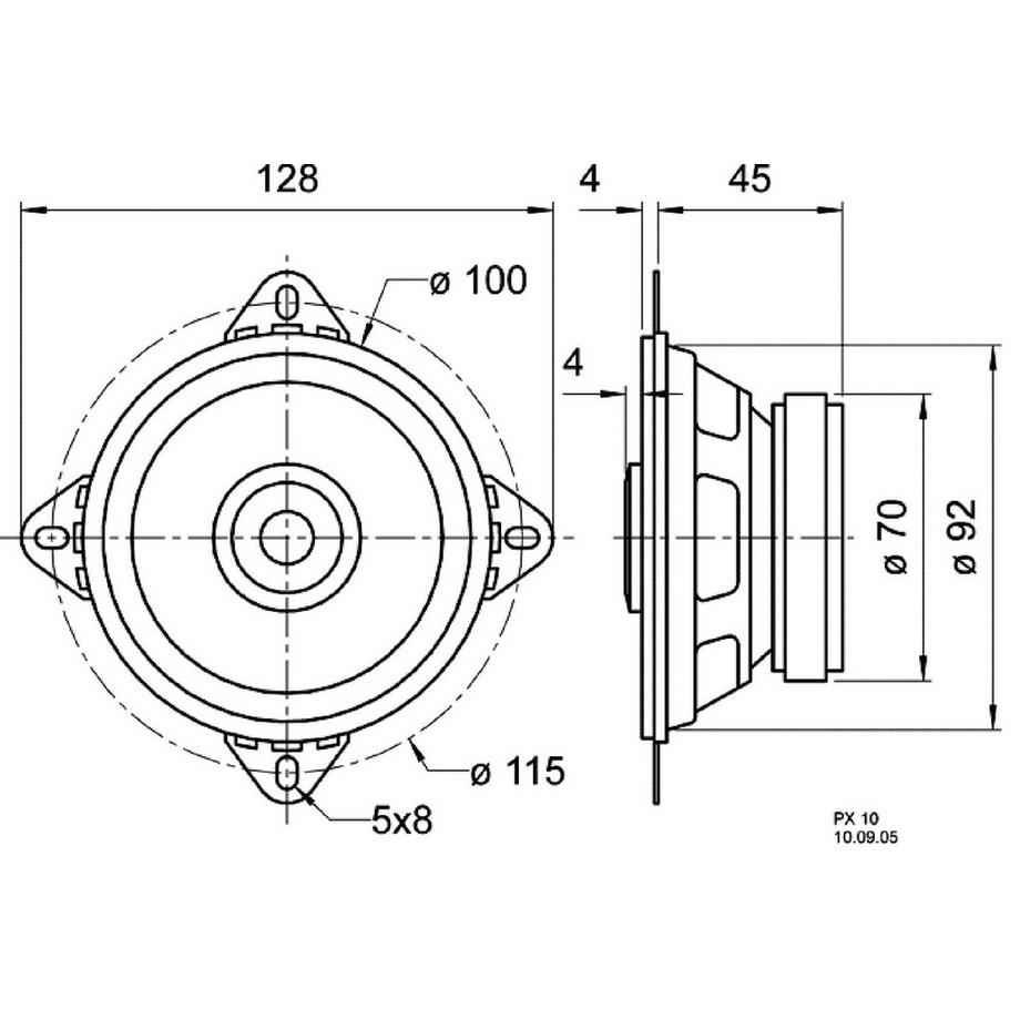 Nedis  Altoparlanti coassiali a 2 vie da 10 cm (4 ") con paniere standard e altoparlanti per acuti piezoelettrici 