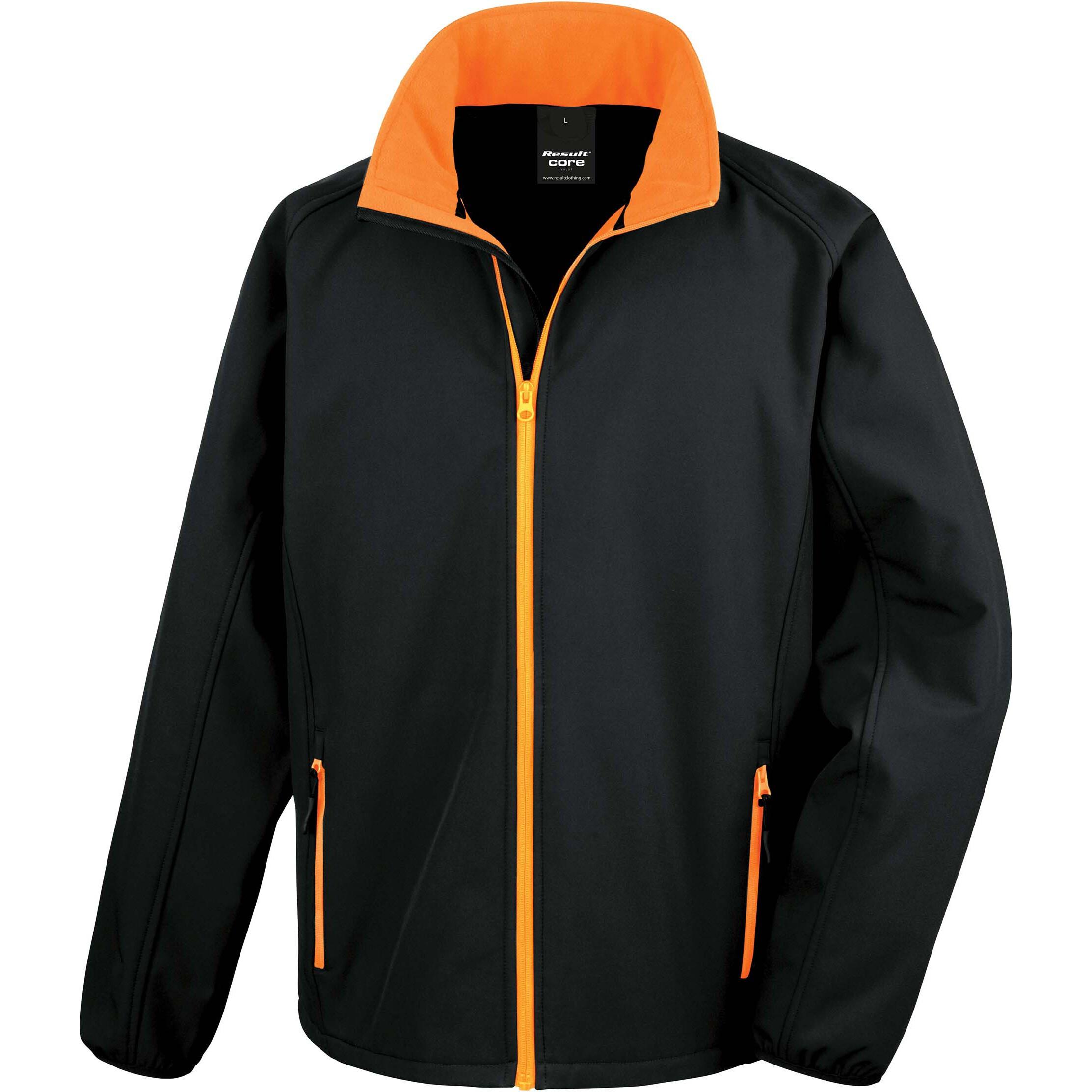 Image of Jacke Softshell Printable Unisex Schwarz / Orange M