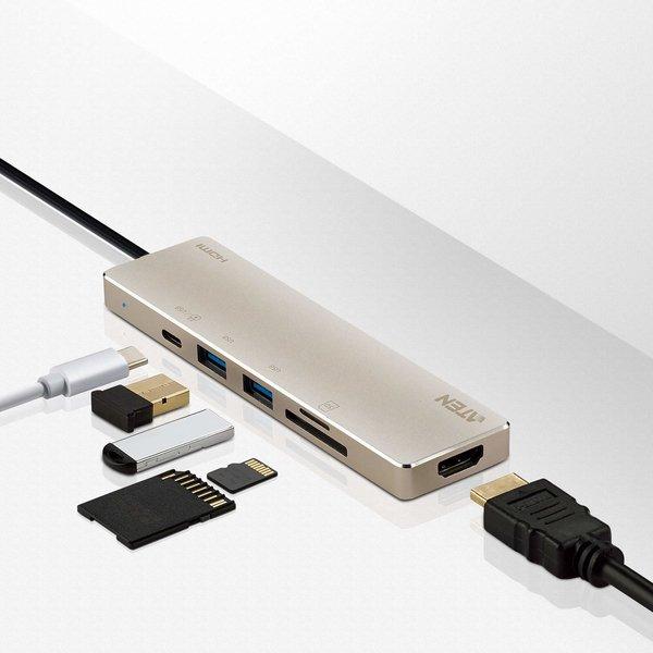 ATEN  ATEN USB-C-Multiport-Mini-Dockingstation mit Power-Pass-Through 