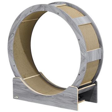 Cat Balance Bike per Gatti 91 cm con Freno, Tiragraffi, Ruota per Gatti per Attività Sane, Rilassamento, Grigio