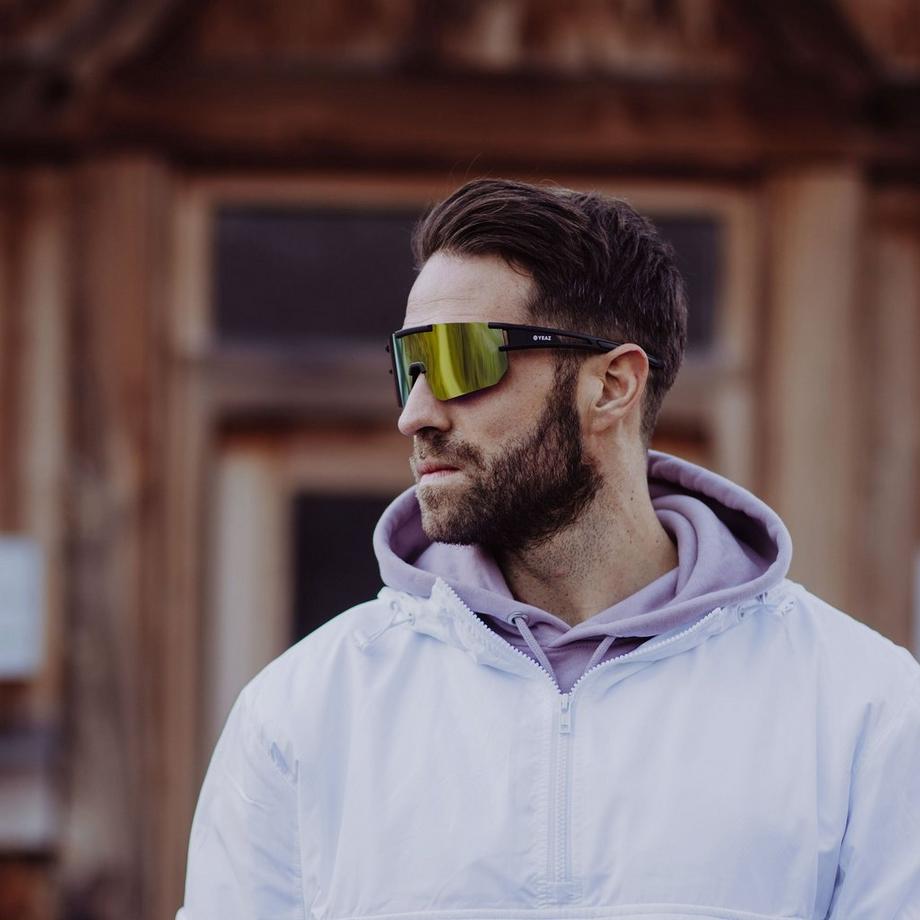 YEAZ  SUNSPARK Occhiali da sole sportivi nero/verde dorato 