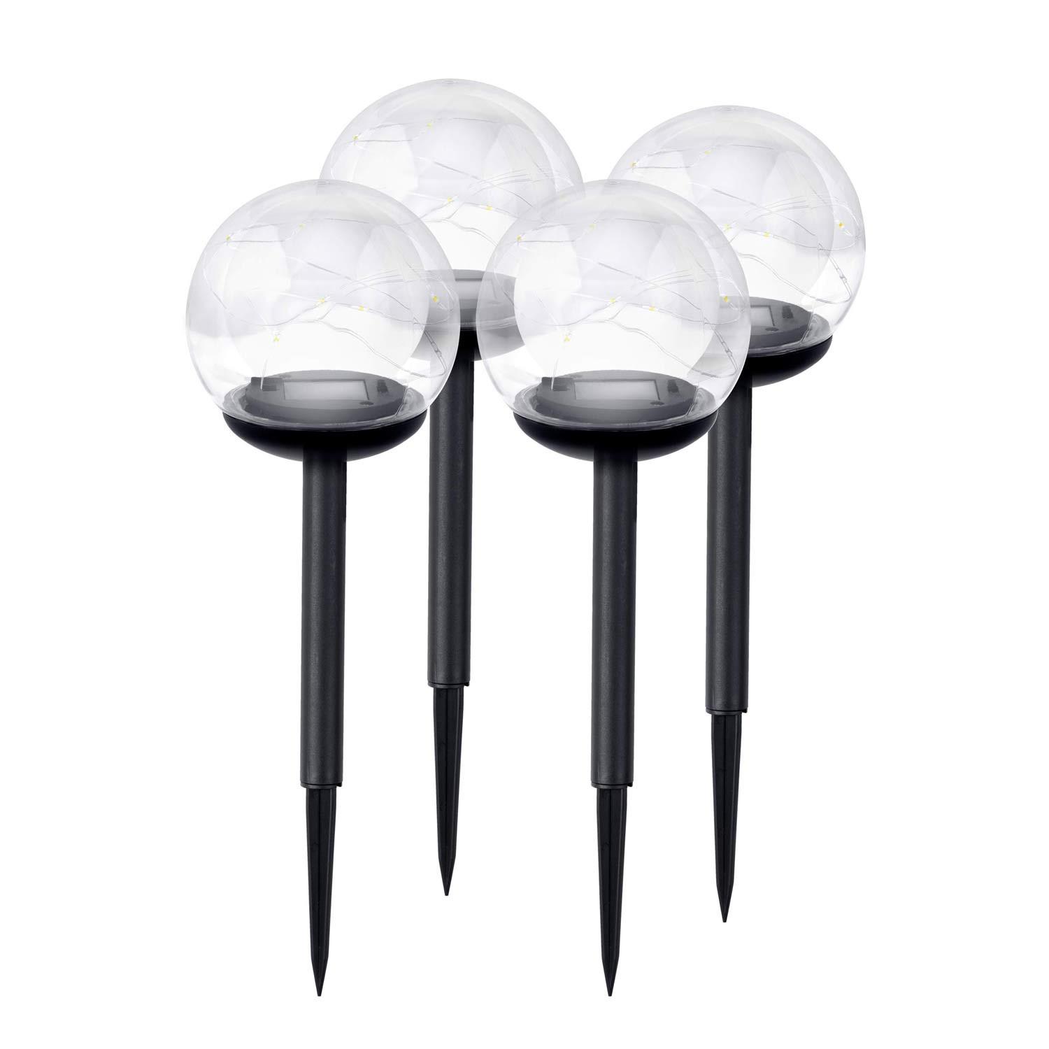 B2X Solarlampe, transparente Kugel, 4 Stk. Ilumen LS-103  