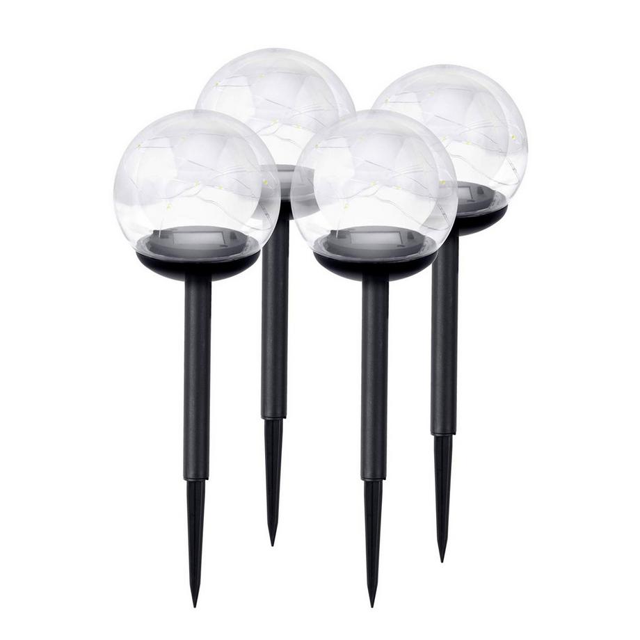 B2X Solarlampe, transparente Kugel, 4 Stk. Ilumen LS-103  