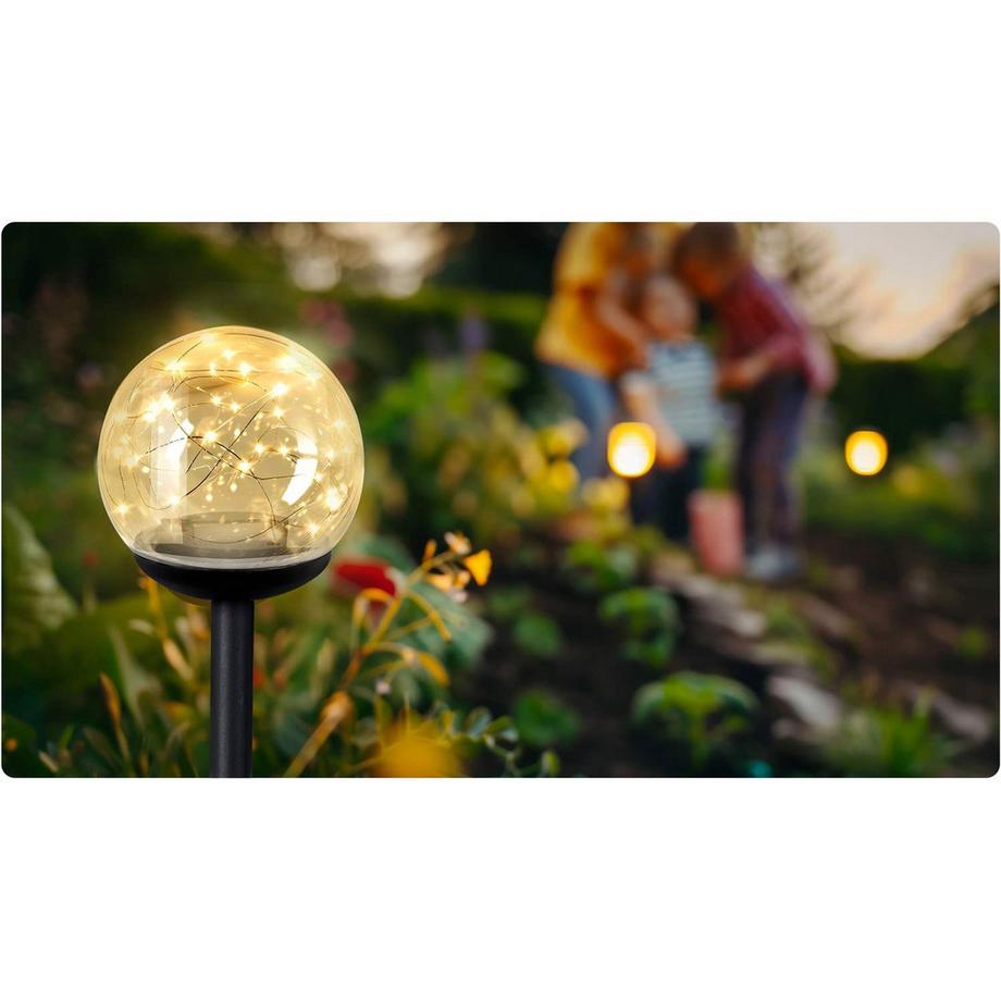 B2X Solarlampe, transparente Kugel, 4 Stk. Ilumen LS-103  