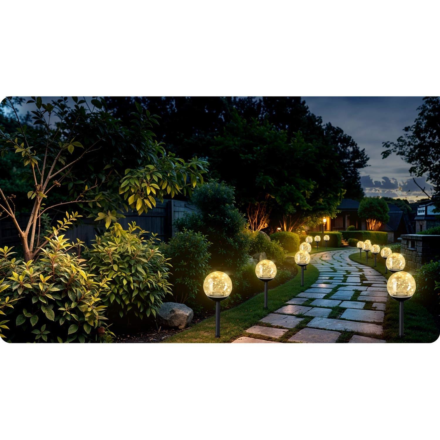 B2X Solarlampe, transparente Kugel, 4 Stk. Ilumen LS-103  