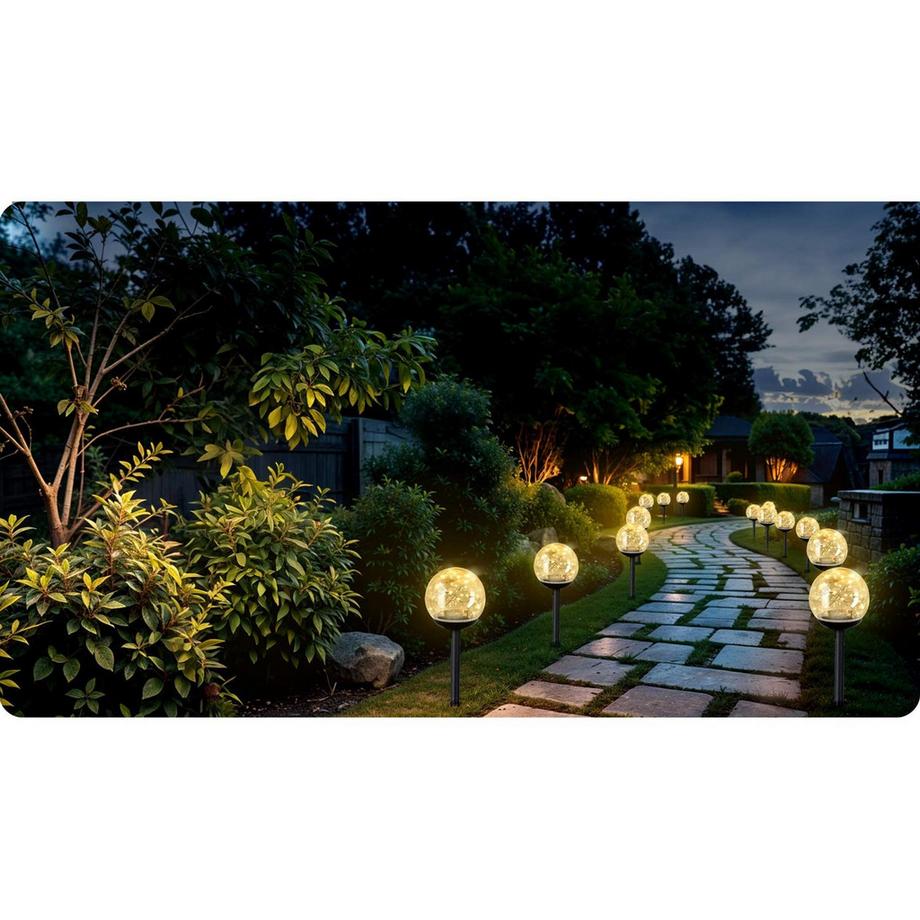 B2X Solarlampe, transparente Kugel, 4 Stk. Ilumen LS-103  