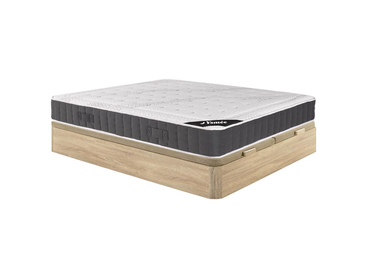 Ysmée Ensemble 180 x 200 cm sommier coffre naturel clair + matelas ressorts ensachés accueil mémoire de forme ép.27cm - ATLANTIDE de YSMÉE  