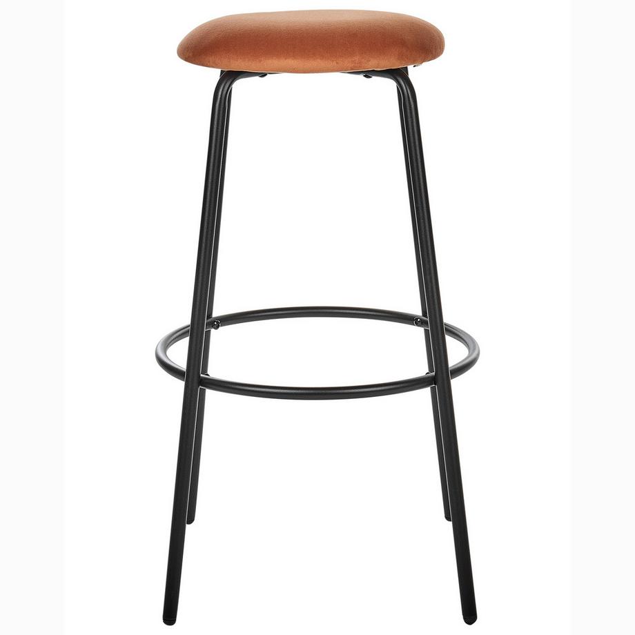 Beliani Lot de 2 tabourets de bar en Velours  MORTON  
