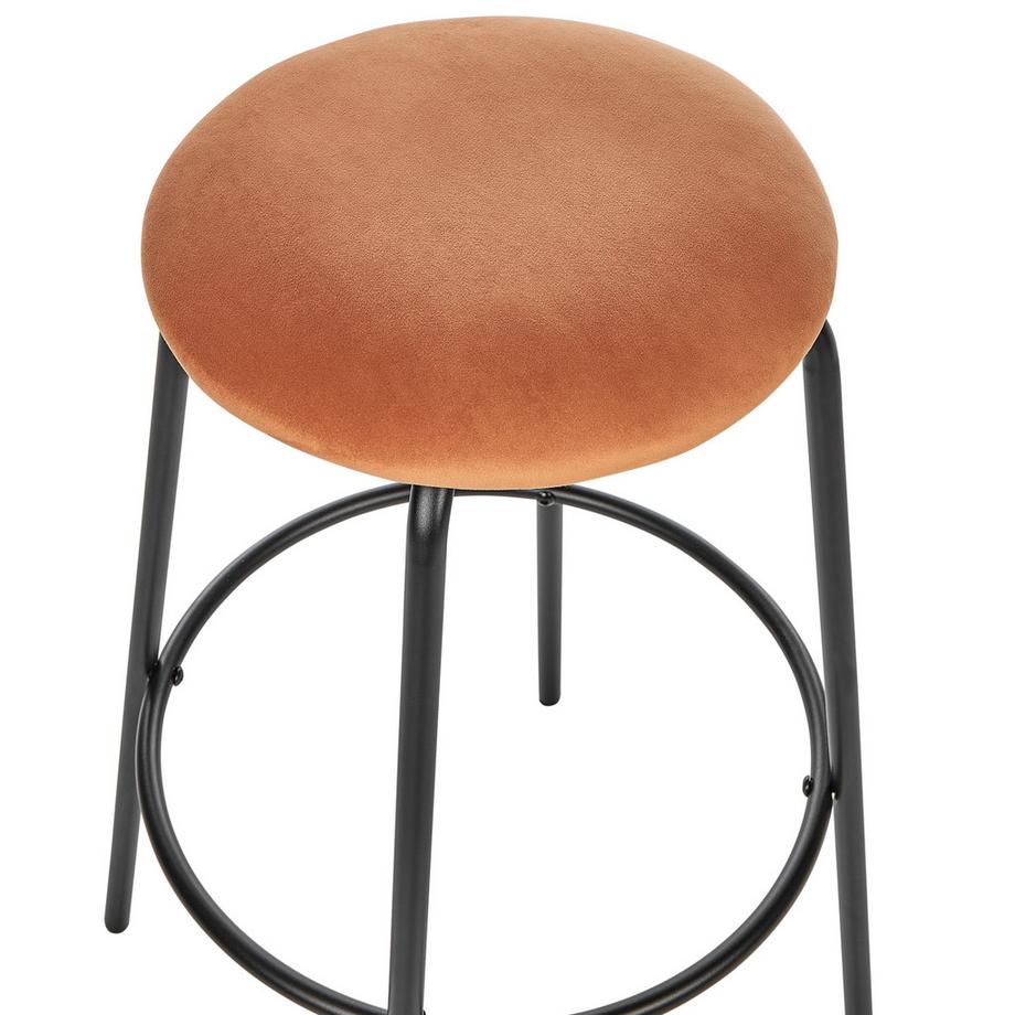 Beliani Lot de 2 tabourets de bar en Velours  MORTON  