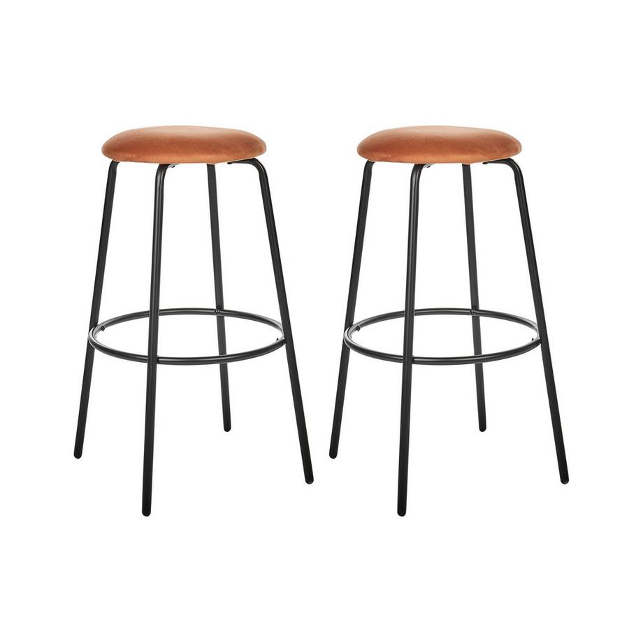 Lot de 2 tabourets de bar en Velours  MORTON