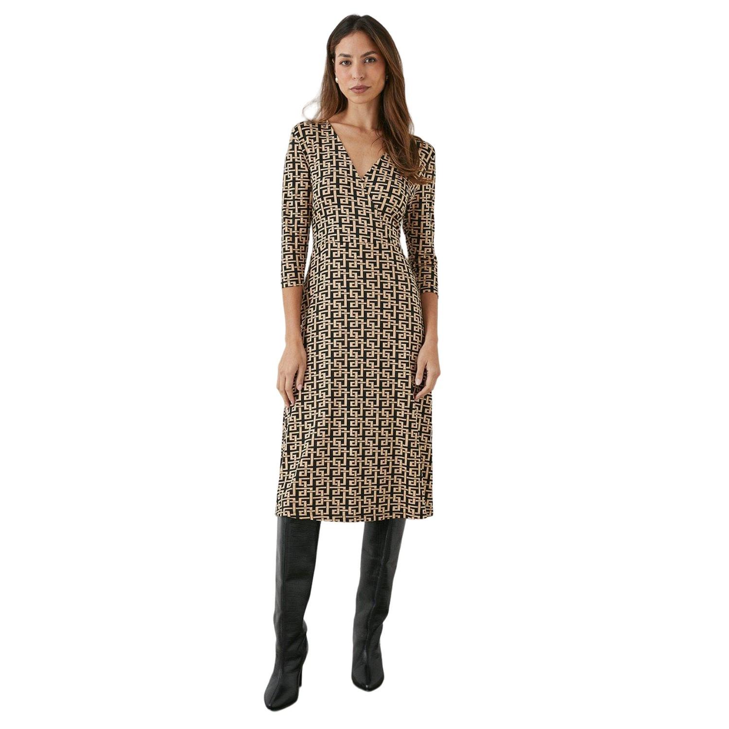 Image of Midikleid Wickel Damen Schwarz 40