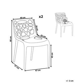 Beliani  Gartenstuhl 2er Set aus Polypropylen Retro MORGAN 