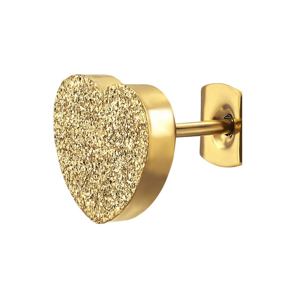 Maxte  Strukturierte HerzOhrstecker aus Edelstahl 