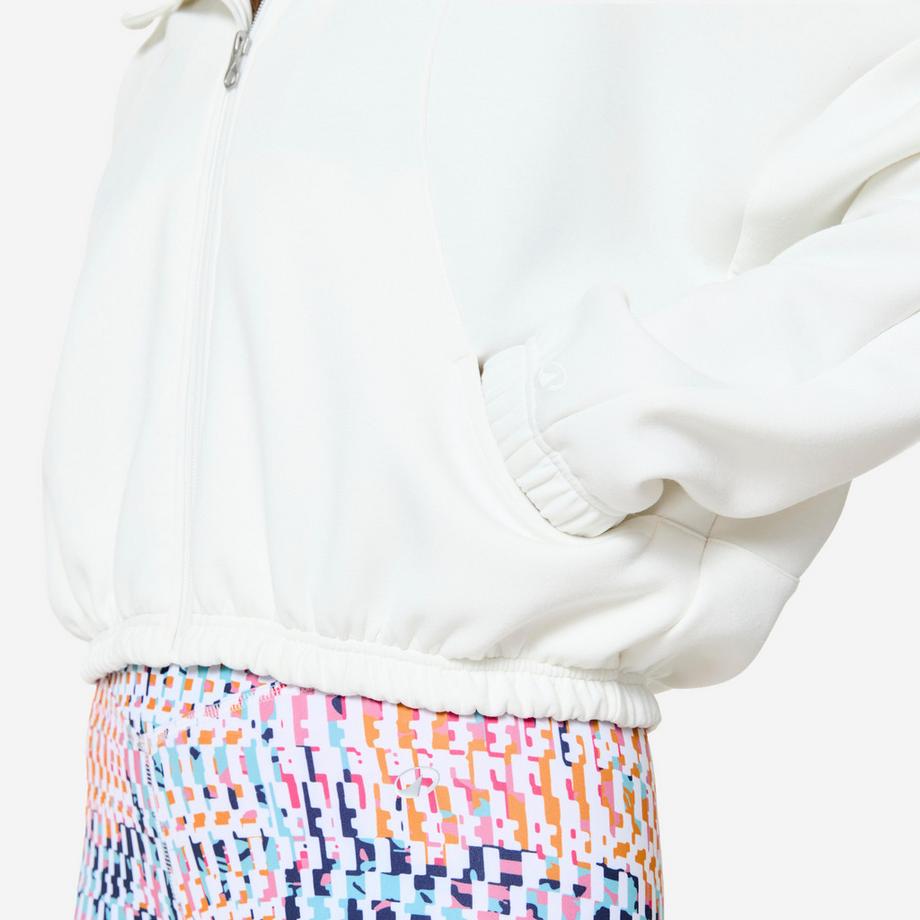 DOMYOS  Veste à capuche de fitness manches longues femme, blanc 