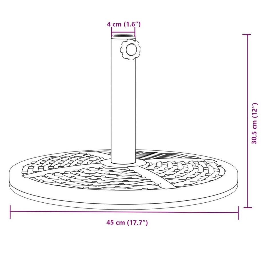 VidaXL Pied de parasol polyéthylène  