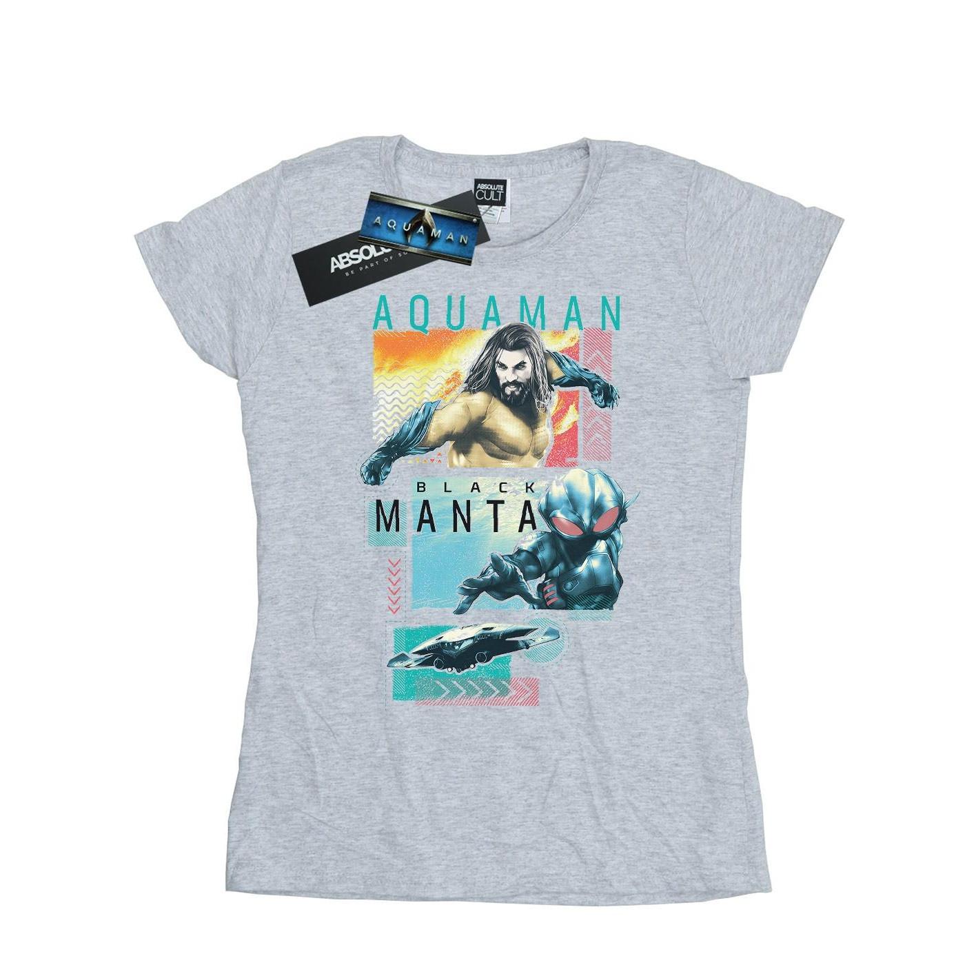 Image of Aquaman Character Tiles Tshirt Damen Grau XXL