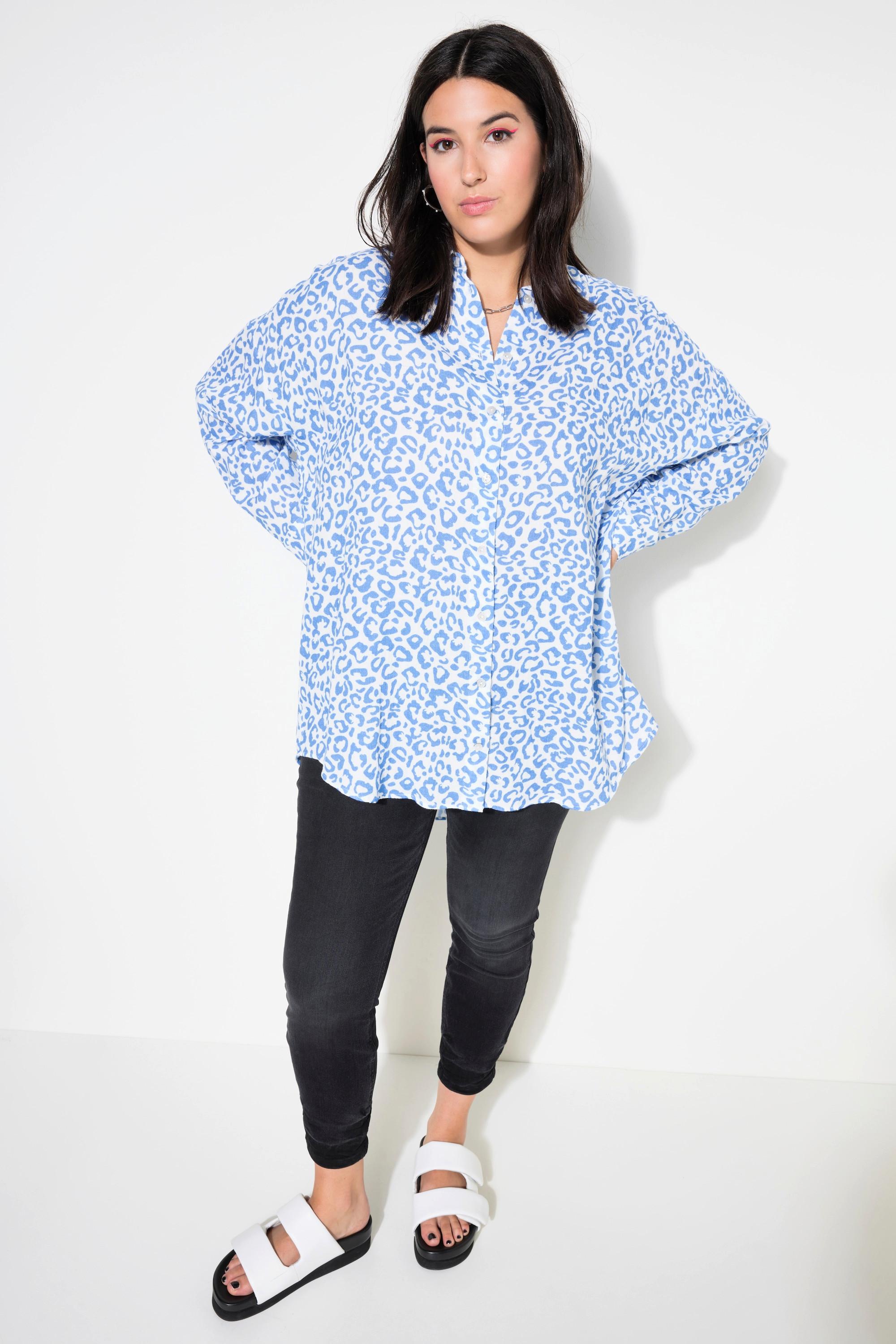 Studio Untold  Bluse, oversized, Musselin, Color-Leo 