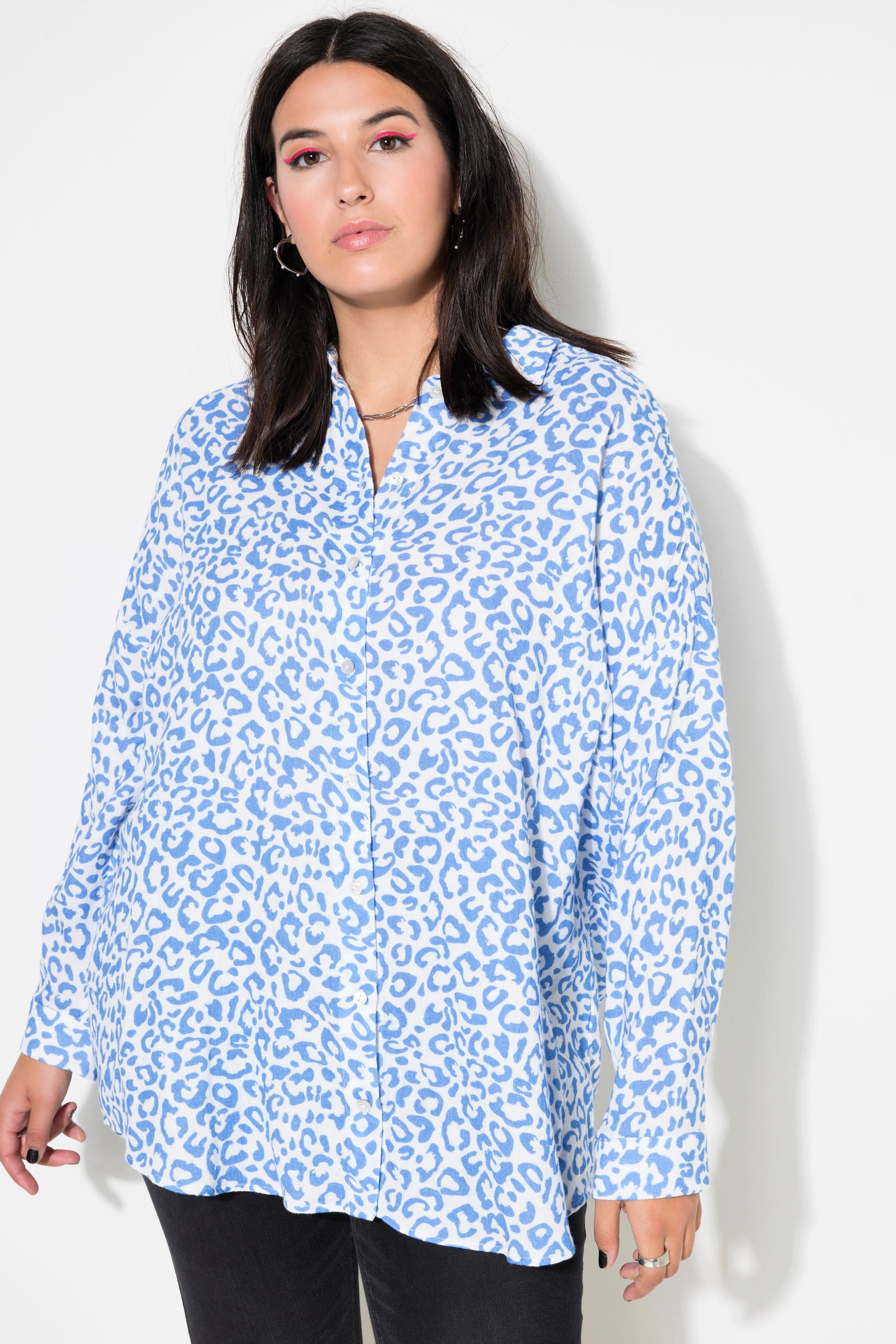 Studio Untold  Bluse, oversized, Musselin, Color-Leo 